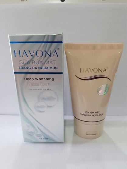 Sữa rửa mặt trắng da ngừa mụn HAVONA ngọc trai Deep whitening Facial Foam 120ml - HX1885