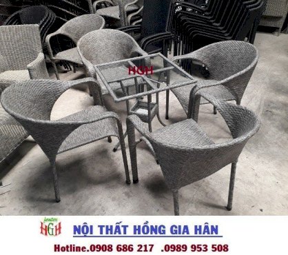 Bàn ghế nhựa cafe sân vườn HGH 74