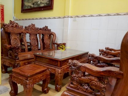 Bộ bàn ghế chạm kỳ lân gỗ cẩm lai tay 12 – 6 món – BBG8662