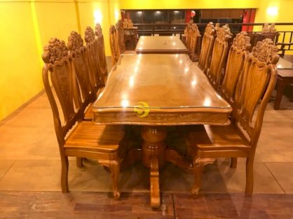 Bộ bàn ăn gỗ gõ đỏ 8 ghế – BBA2158L
