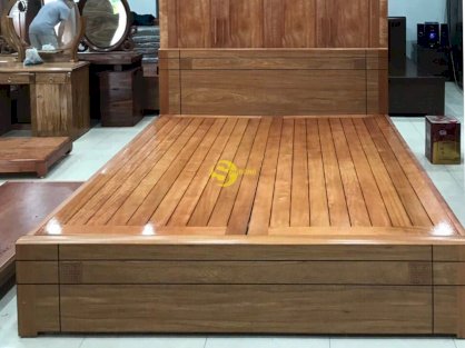 Giường ngủ kiểu nhật gỗ đinh hương 1m8 giá rẻ