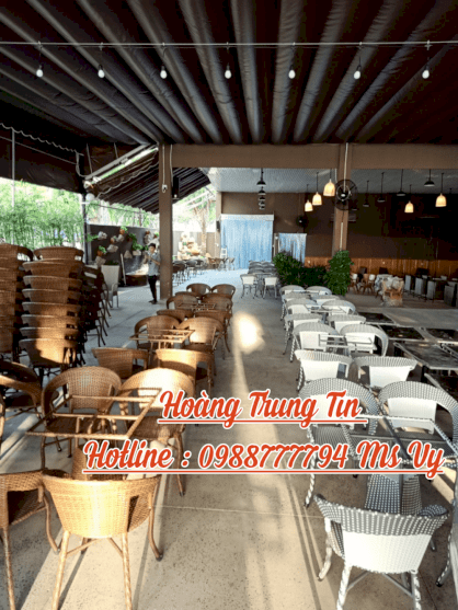 Bàn ghế mây cafe sân vườn đẹp Hoàng Trung Tín