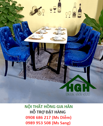Bộ bàn 6 ghế nhà ăn sang trọng HGH152