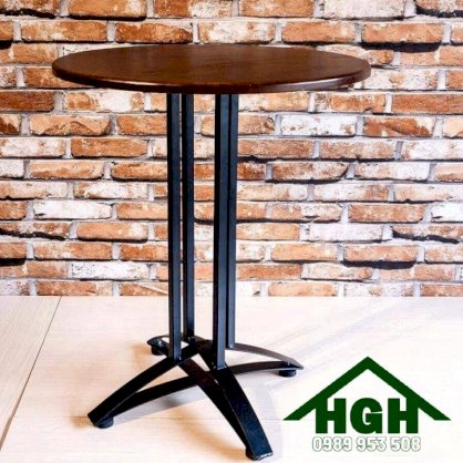 Bàn cafe mặt gỗ chân sắt giá rẻ HGH545