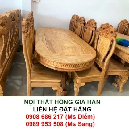 Bàn ghế phòng khách gỗ xoan đào HGH821