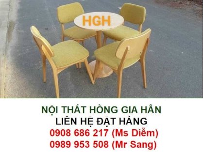 Bộ bàn ghế gỗ bọc nệm HGH879