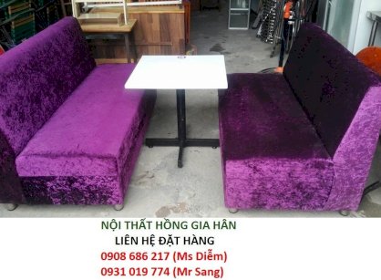Bộ ghế sofa màu tím vải nhung mới HGH852