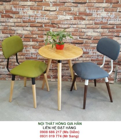 Bộ bàn ghế gỗ cafe đơn giản, đẹp HGH139