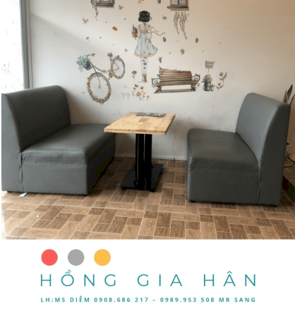 Bộ ghế sofa cafe bọc da giá rẻ HGH SF06