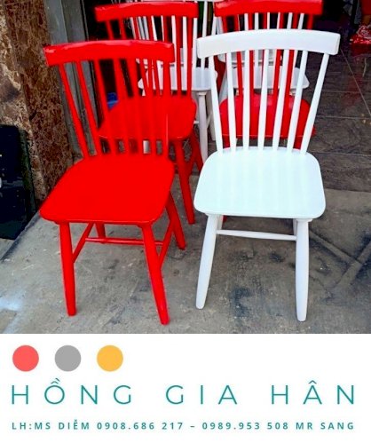 Ghế gỗ nhiều màu Hồng Gia Hân GG09