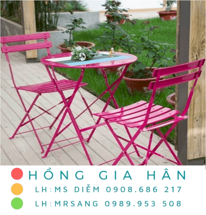 Bàn ghế cafe giá rẻ Hồng Gia Hân BGS32