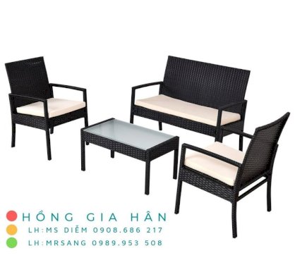 Sofa mây nhựa Hồng Gia Hân SM221