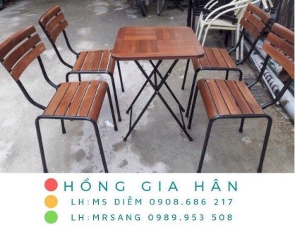 Bàn ghế cafe, quán ăn giá rẻ Hồng Gia Hân GG211