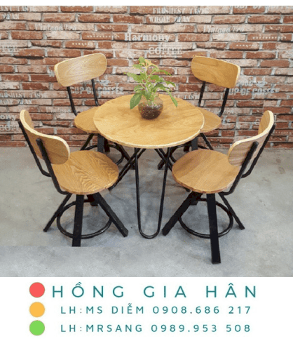 Bàn ghế cafe giá rẻ Hồng Gia Hân BG409