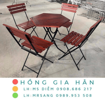 Bàn ghế cafe giá rẻ Hồng Gia Hân C104