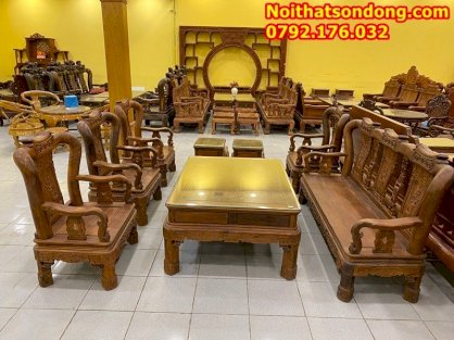 Bàn ghế gỗ cẩm lai xịn | Minh quốc triện tay 10, 10 món.