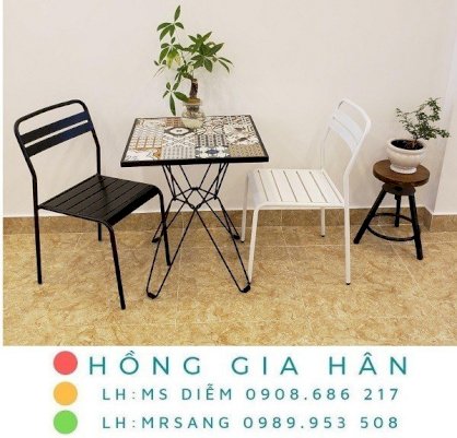 Bàn ghế cafe, trà chanh, trà sữa Hồng Gia Hân B016