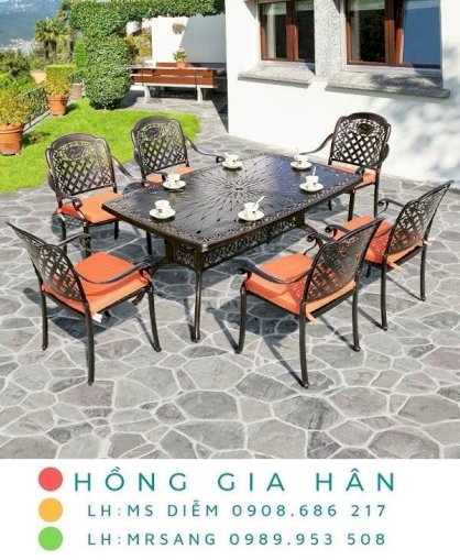 Bàn ghế sân vườn ngoài trời Hồng Gia Hân A119