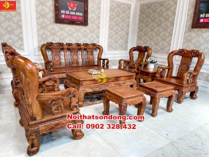 Bộ bàn ghế minh quốc đào gỗ cẩm lai tay 14 -BBG269