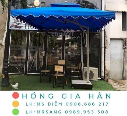 Ô dù lệch tâm vuông Hồng Gia Hân 2 tầng xanh dương D010