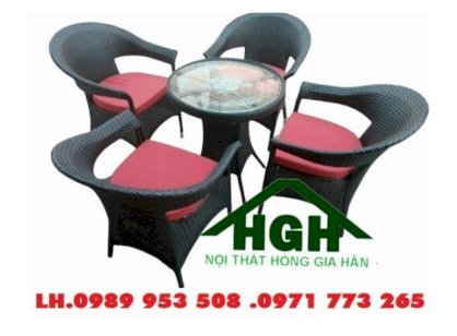Bàn ghế mây nhựa nhà hàng khách sạn Hồng Gia Hân MS45