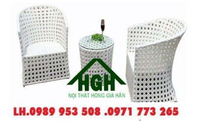 Bộ bàn ghế mây nhựa nhà hàng khách sạn Hồng Gia Hân MS45