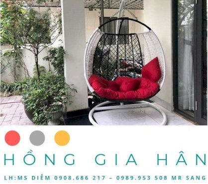 Xích đu mây nhựa Hồng Gia Hân_Xích đu đôi MS25