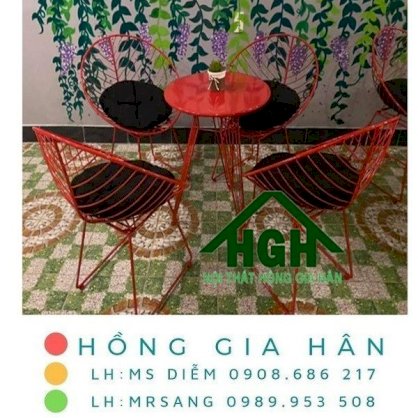 Bàn ghế cafe Tp HCM Hồng Gia Hân MS235