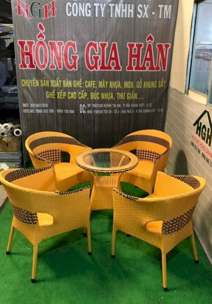 Bộ bàn ghế mây nhựa sân vườn giá rẻ Tp.HCM Hồng Gia Hân
