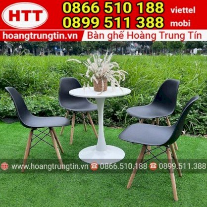 Ghế nhựa cafe đẹp bộ 4 ghế + 1 bàn GNHTT08 - Nội thất Hoàng Trung Tín
