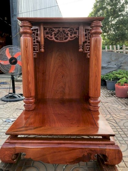Tủ thờ Thần tài gỗ hương ,cột trơn 61-69