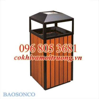 THÙNG RÁC GỖ ĐÔI VUÔNG – A75.B