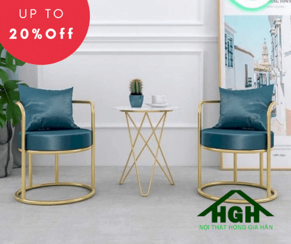 Bộ bàn ghế cafe sắt tĩnh điện siêu đẹp decor - HGH1201