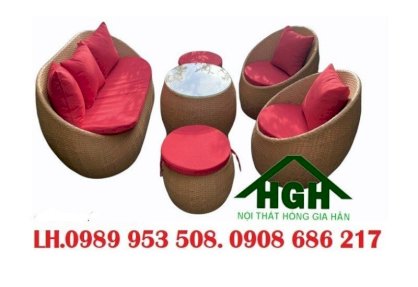 Bàn ghế sofa mây nhựa Hồng Gia Hân SF0606