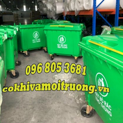 Thùng rác Hà Thành Eco 660 lít (Xanh lá cây)