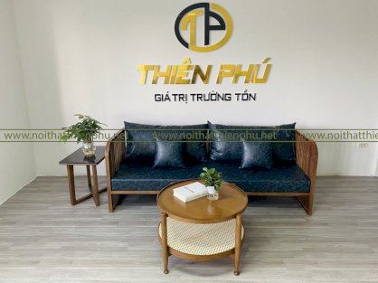 Bộ sofa gỗ Indochine kết hợp bàn trà Rustic thiên phú Furniture