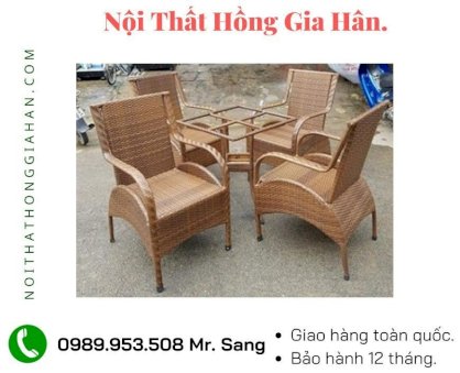 Bàn ghế mây nhựa Tp.HCM Hồng Gia Hân M0934