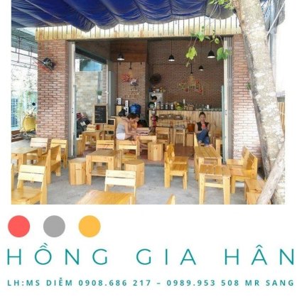 Bàn ghế Cafe gỗ ghép Tp.HCM Hồng Gia Hân G0926