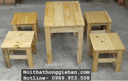 Bàn ghế cafe gỗ Tp HCM Hồng Gia Hân B1102