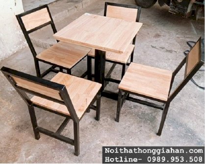 Bàn ghế gỗ quán ăn ngoài trời Tp.HCM Hồng Gia Hân G1119