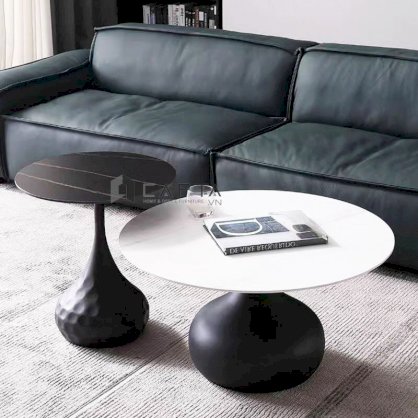 Bàn sofa đôi phòng khách mặt đá tròn cao cấp | SL TS0952/45-75E | Nội thất Capta