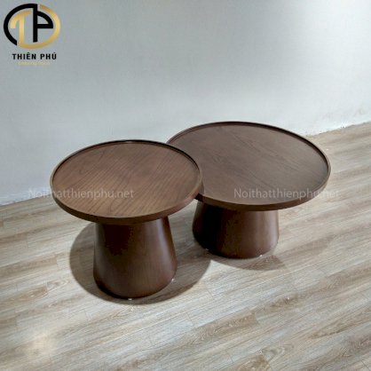 Bàn Trà Nón đôi gỗ tần bì (Ash) màu Walnut