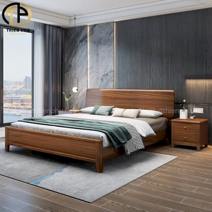Giường ngủ gỗ Sồi Nga có ngăn kéo đẹp G285 | Nội thất Thiên Phú