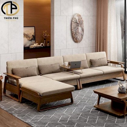 Bộ sofa góc gỗ Sồi phong cách Bắc âu TP551 cho phòng khách nhỏ