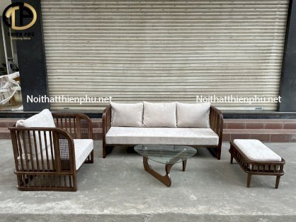 Bộ sofa gỗ mây phòng khách Indochine - Thiên Phú