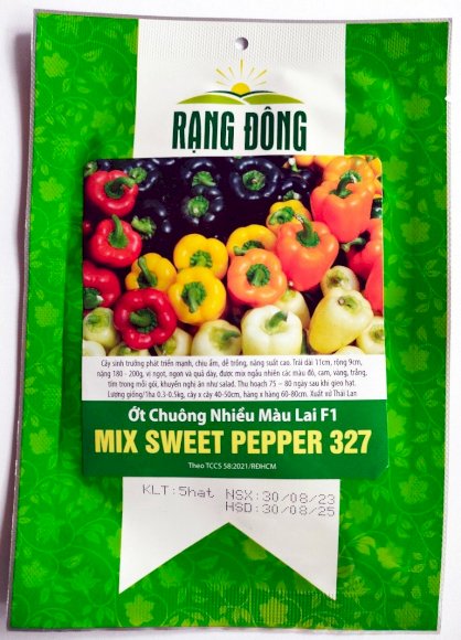 Hạt giống Ớt ngọt quả chuông nhiều màu lai F1 Mix Sweet Pepper 327