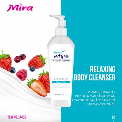 Sữa Tắm Trắng AROMA White Relaxing Body Cleanser Hàn Quốc A482 (480ml)