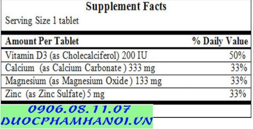 thành phần nature made calcium