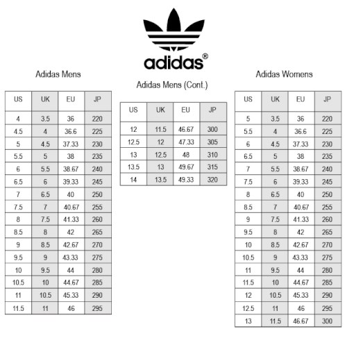 size chọn giày adidas