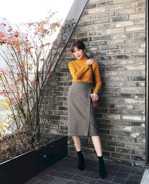 Chân váy dạ đẹp cho nàng cá tính đến công sở mùa đông  Thời trang  Việt  Giải Trí